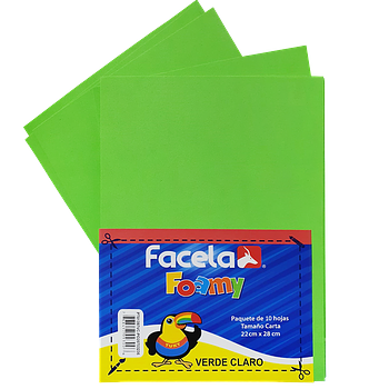 Foamy Liso 9" x 12", Color Verde Claro, 10 Hojas