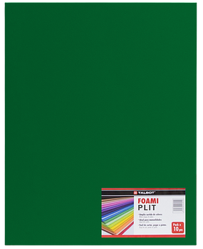 Cartulina Foamy Liso 20 X28, Verde Osc, 10 Pcs