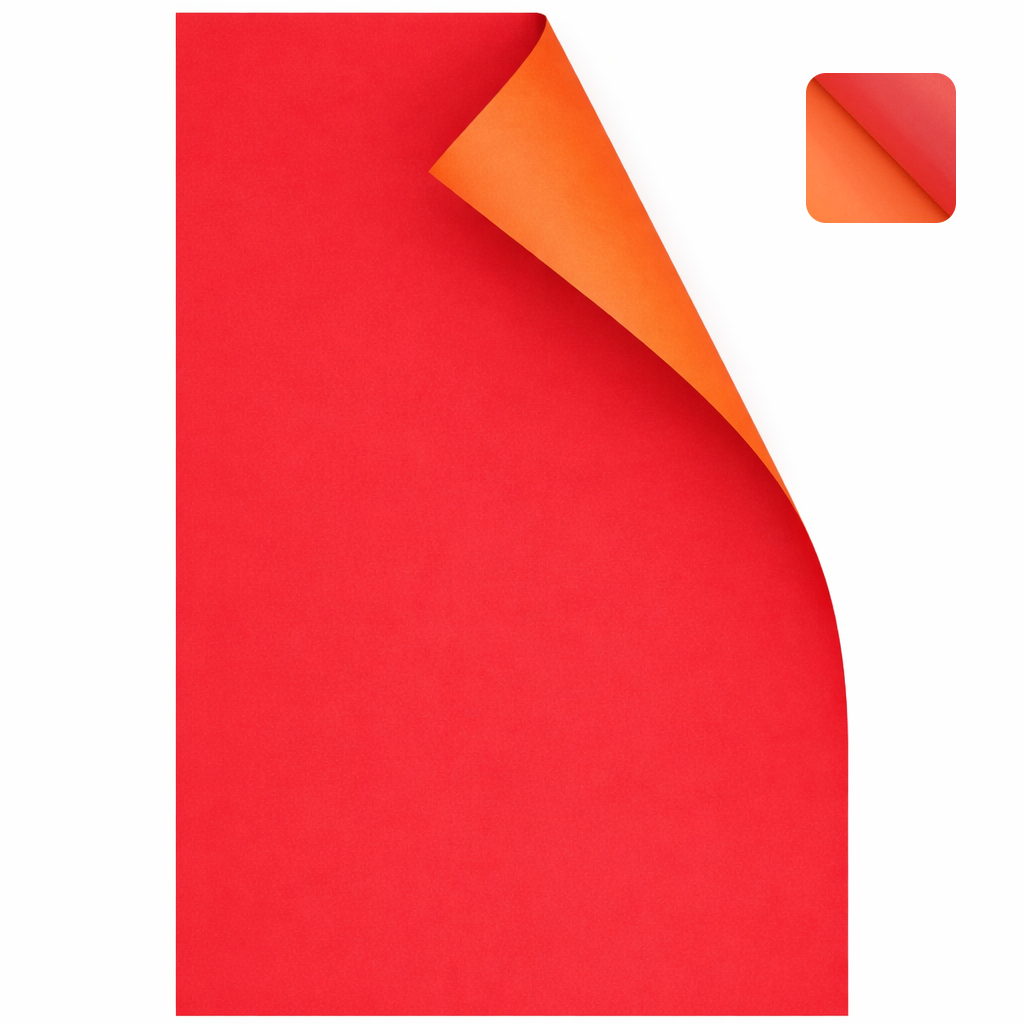 Cartulina Reversible Doble Cara Rojo y Naranja 