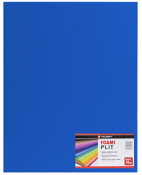 Cartulina Foamy Liso 20" x 28" Azul, 10 pcs