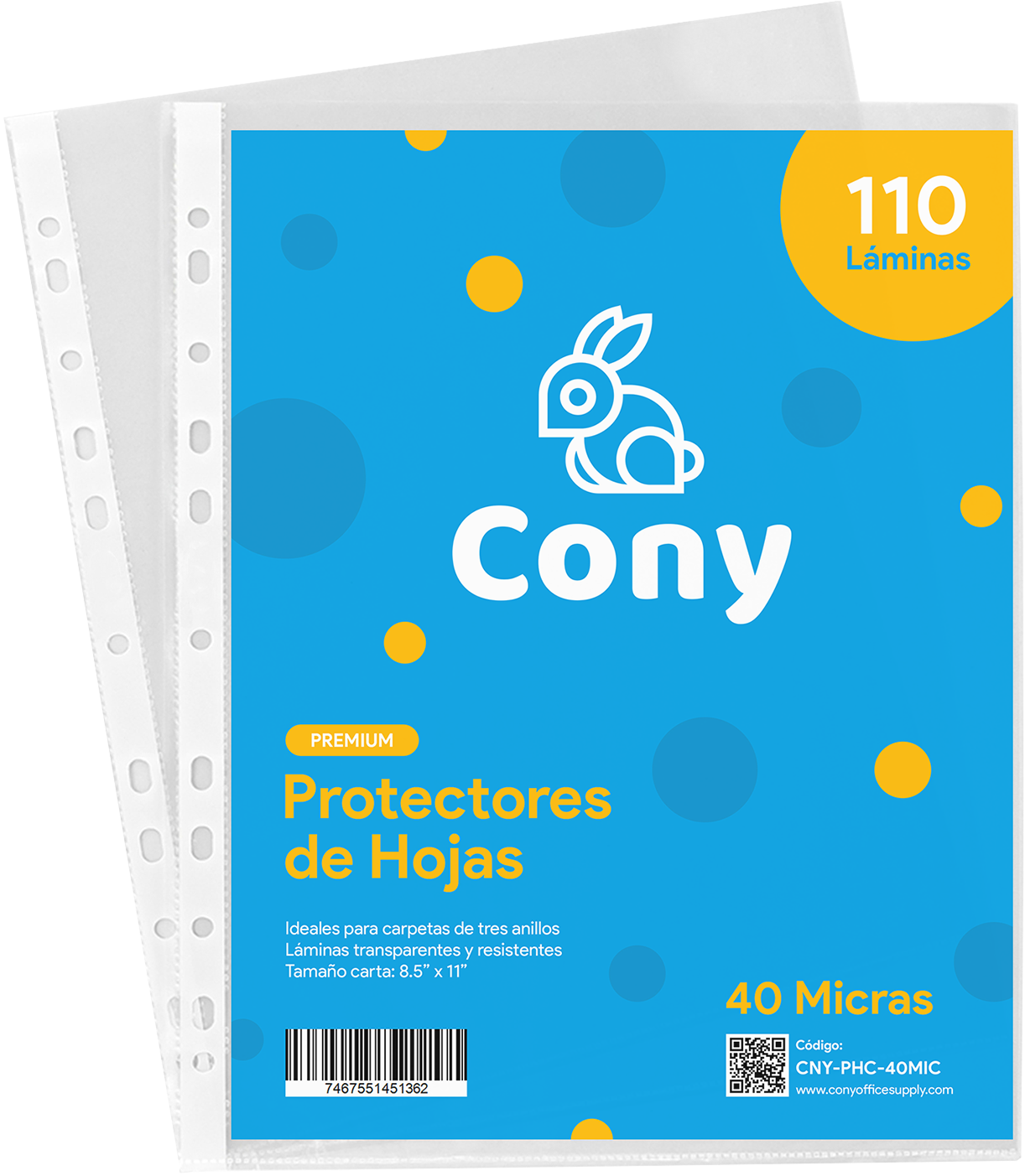 Protector de Hoja Transparente  A4 8.5" x11" 110 pcs