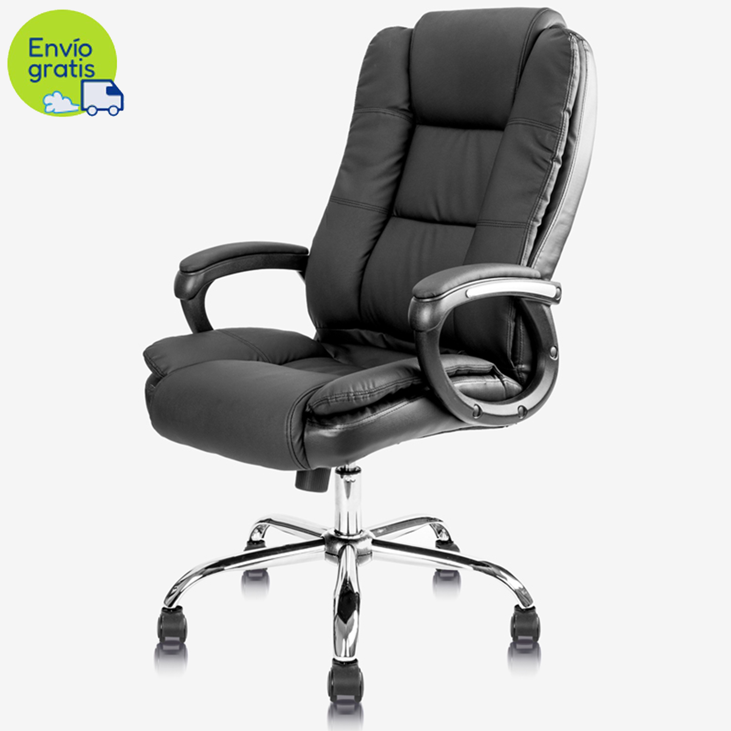 Silla Ejecutiva en PU Leather y Base Cromada - 4913