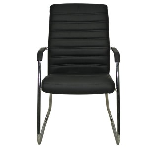 SILLA DE ESPERA CON BRAZOS EN PIEL BLACK