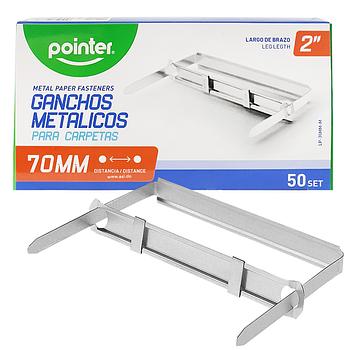 Ganchos para Folders Metálicos 70mm, 50 Set -