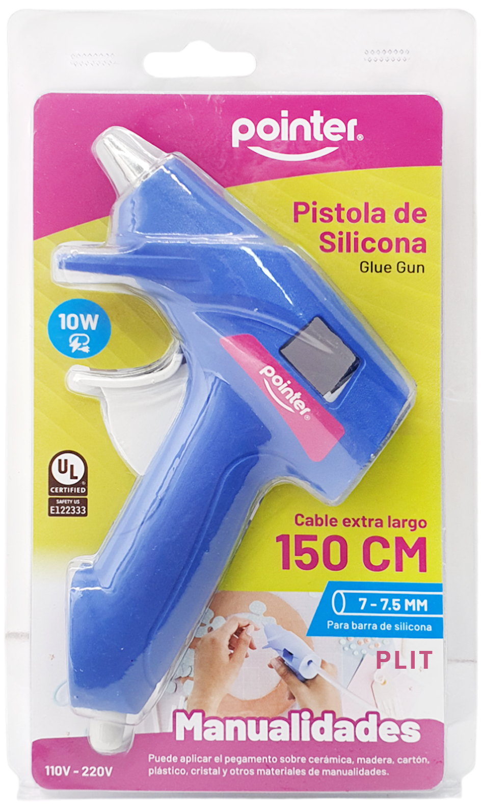 Pistola de Silicona Eléctrica Pequeña 110-220V, Azul