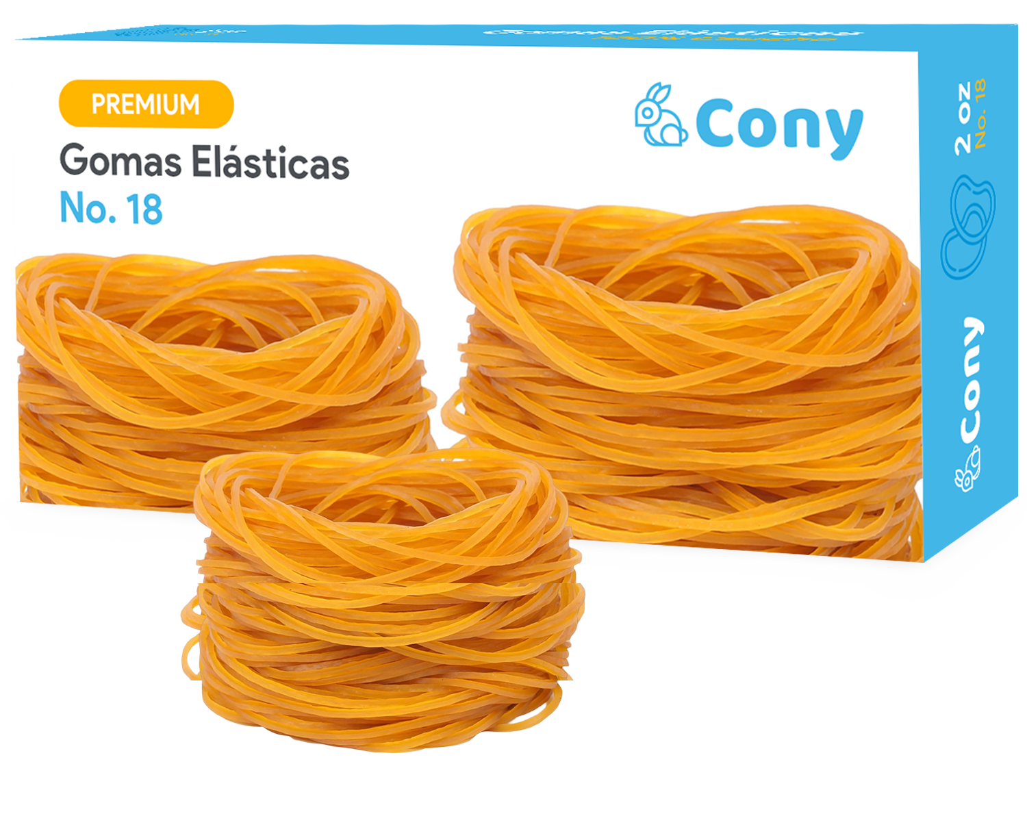 Gomas Elásticas #18, 100% Caucho, 2 Onzas