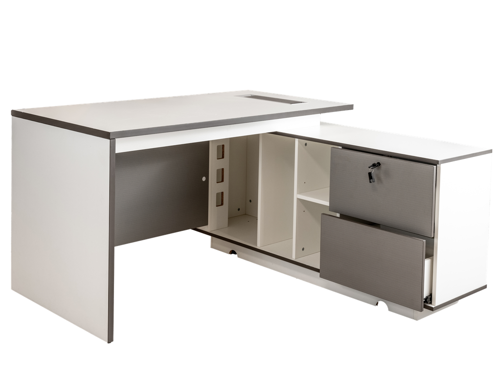 ESCRITORIO EJECUTIVO MELAMINE 1.4M WHITE-GRAY