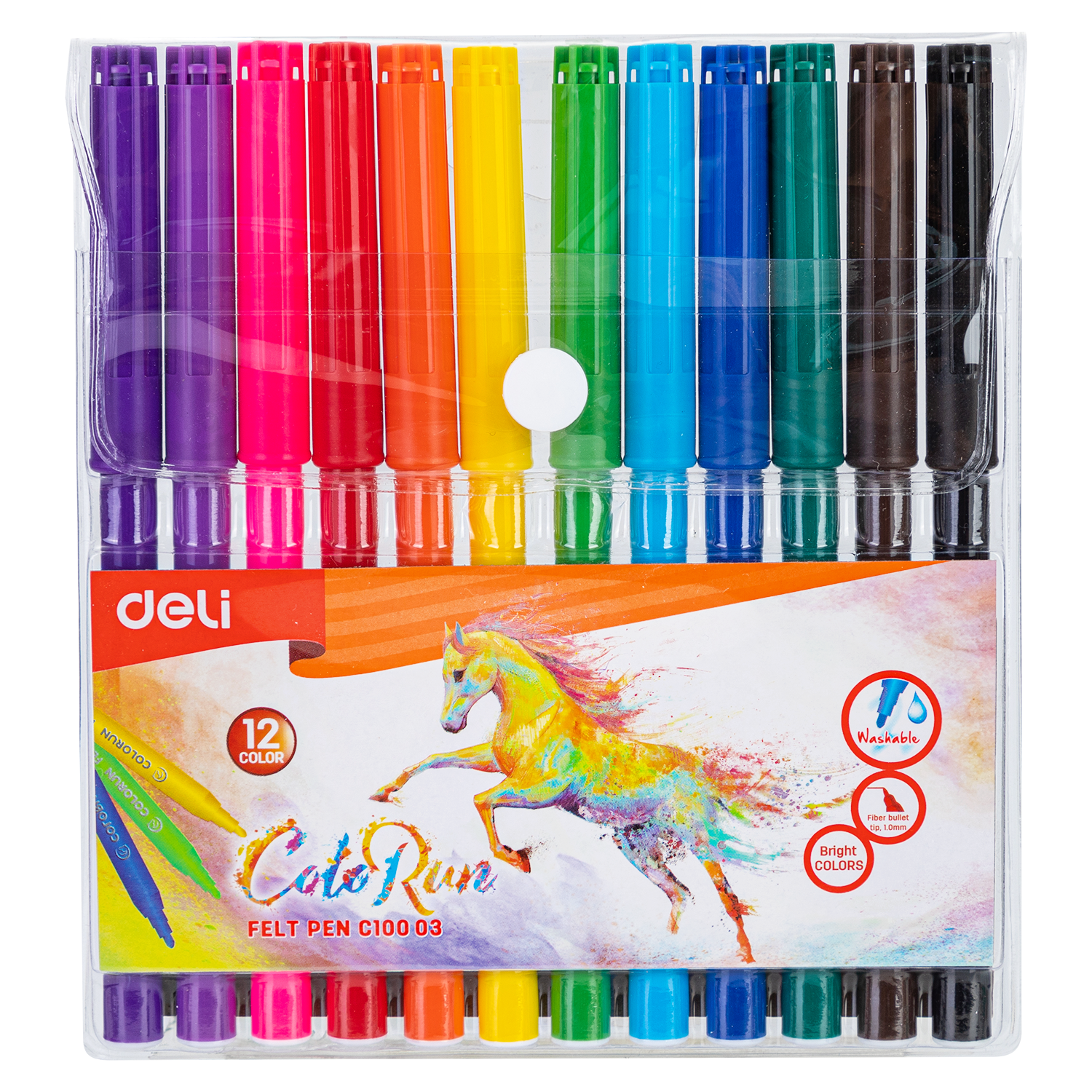 Marcadores Lavables Punta Fina, 12 pcs 
