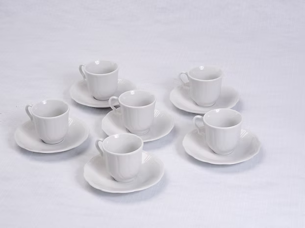 SET TAZAS CAFE BLANCAS 
