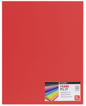 Cartulina Foamy Liso 20" x 28" Rojo, 10 pcs