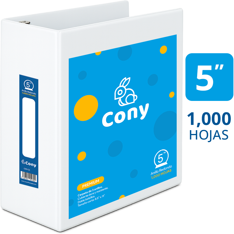 Carpeta Cony de 5" Pulgadas con Cover
