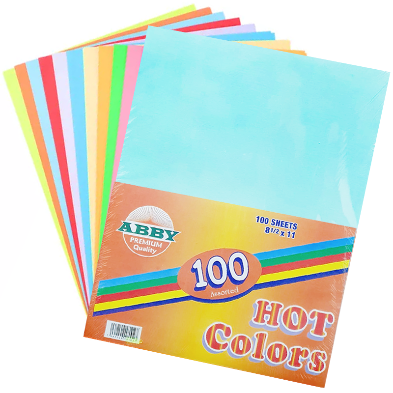 Resma de Papel de Colores 8.5”x11”, 100 Hojas - Abby Hot Colors
