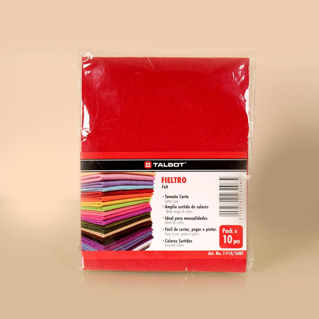 PAPEL FIELTRO 8.5 * 11 ROJO 10/1