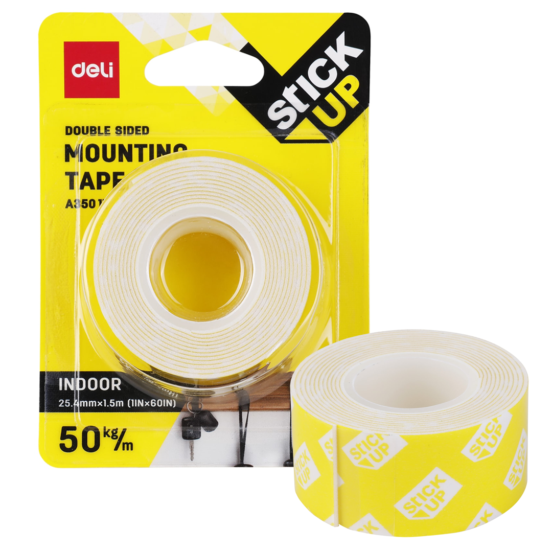 Cinta Doble Cara 1" x 1.5m Blanca para Interior 