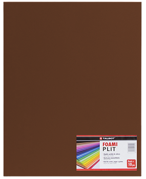 Cartulina Foamy Liso 20" x 28" Marrón, 10 pcs