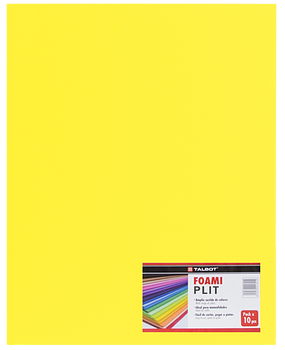 Cartulina Foamy Liso 20" x 28" Amarillo, 10 pcs
