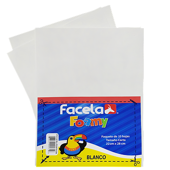 Foamy Liso 9" x 12", Color Blanco, 10 Hojas