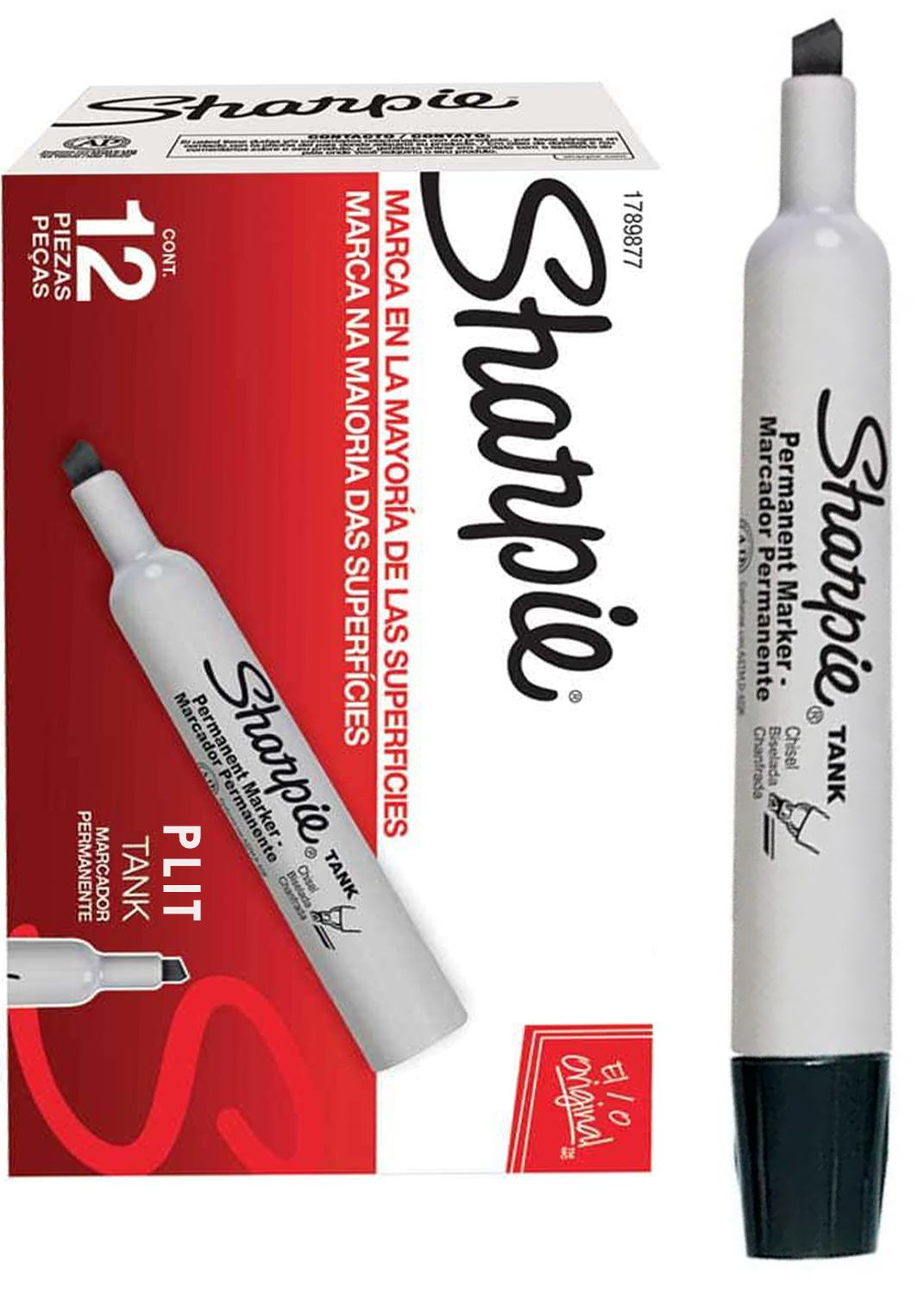 Marcador Permanente Sharpie Tank Negro