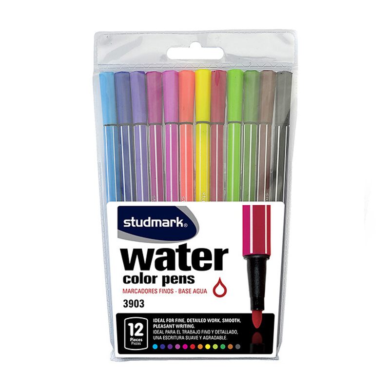 Marcadores Punta Fina a Base de Agua, 12 Colores