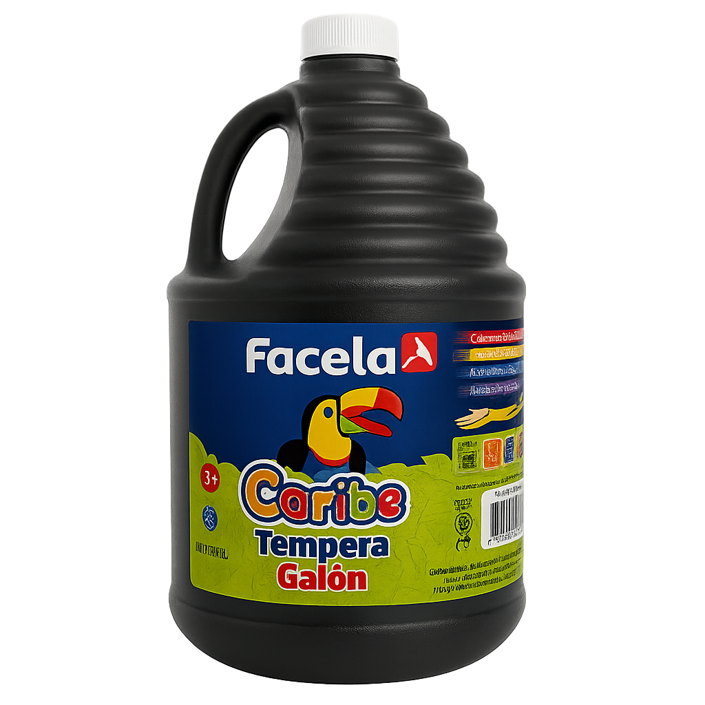 Galón de Pintura Témpera Lavable, Negra