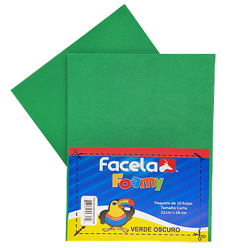 Foamy Liso 9" x 12", Color Verde, 10 Hojas