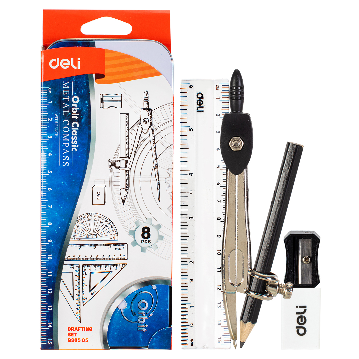 Estuche Geométrico Escolar, 8 pcs