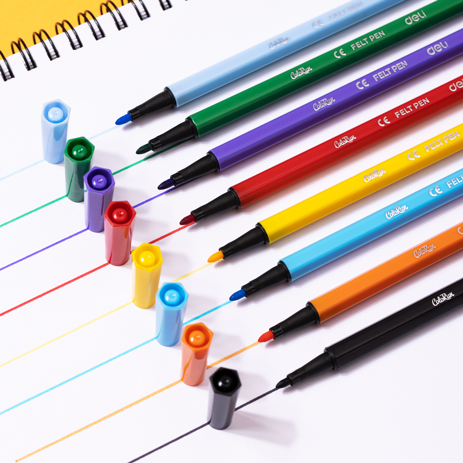 Marcadores de Punta Fina Estilo Felpa, 12 Colores 