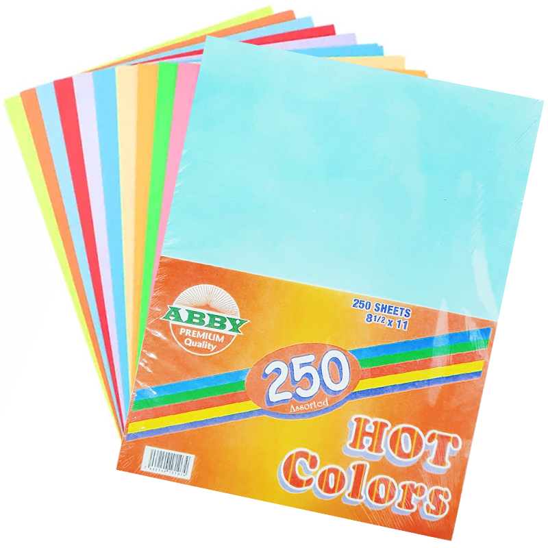 Resma de Papel de Colores 8.5”x11”, 250 Hojas - Abby Hot Colors