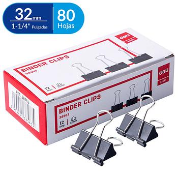 Clip Billeteros 32 mm (1-1/4"), 12 pcs -