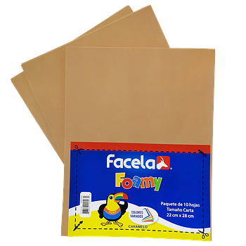 Foamy Liso 9" x 12", Color Marron Caramelo, 10 Hojas