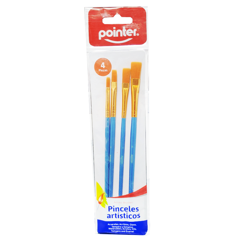 Pinceles Artísticos, 4 Piezas - Pointer