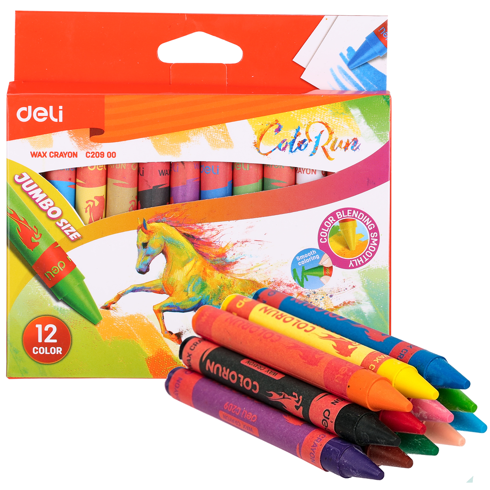 Crayones Gruesos para Colorear 12 pcs Color Run C20900